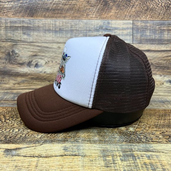 Gremlins Mens Trucker Hat Purple Snapback 80s Comedy Horror Rare Logo Ball Cap - Picture 4 of 8